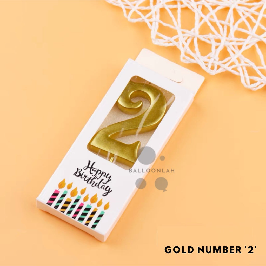 NUMBER Candle Birthday Candles Parties Gold Silver [READY STOCK IN SG]