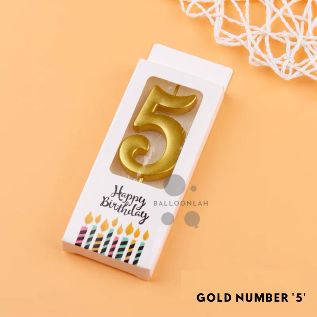 NUMBER Candle Birthday Candles Parties Gold Silver [READY STOCK IN SG]