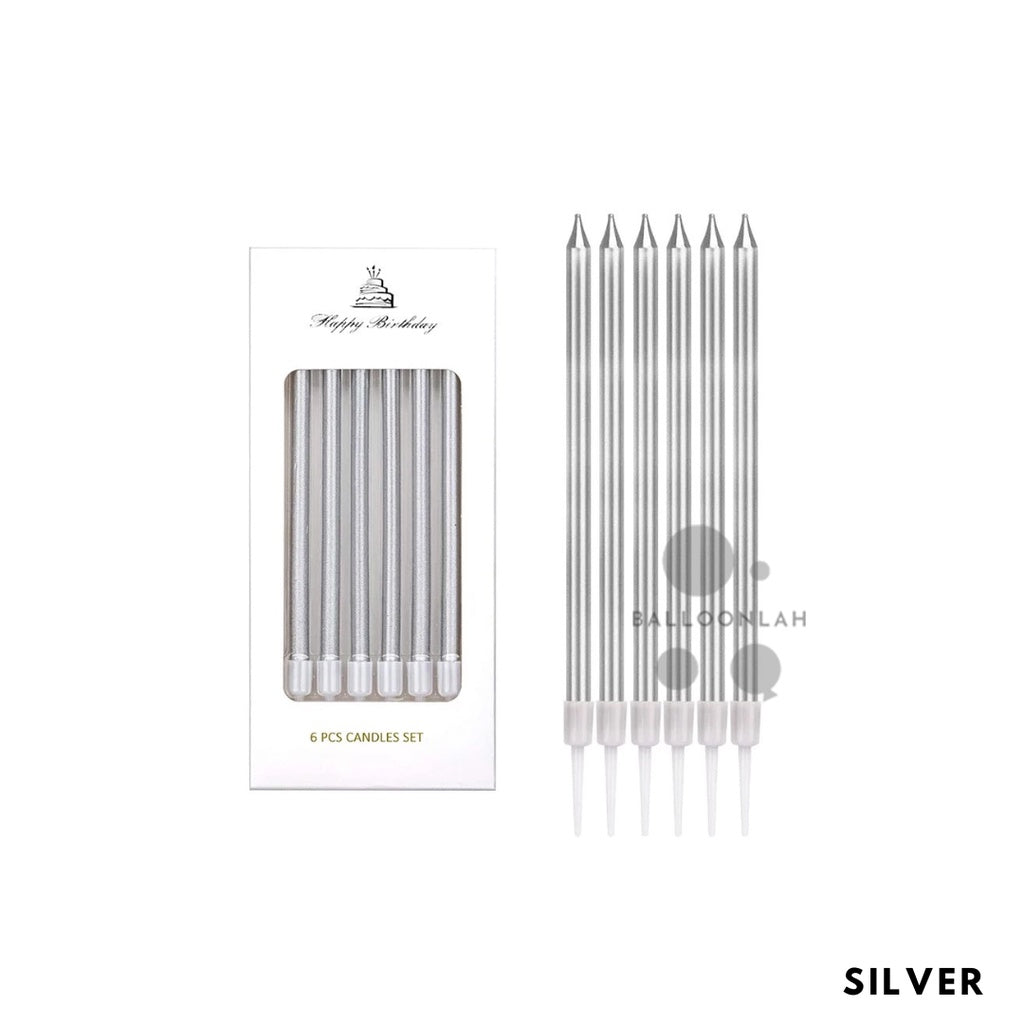 PENCIL Candle Birthday Candles Parties Gold Silver Champagne Rose Pink [READY STOCK IN SG]
