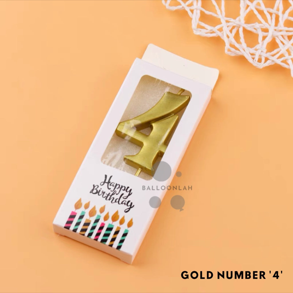 NUMBER Candle Birthday Candles Parties Gold Silver [READY STOCK IN SG]