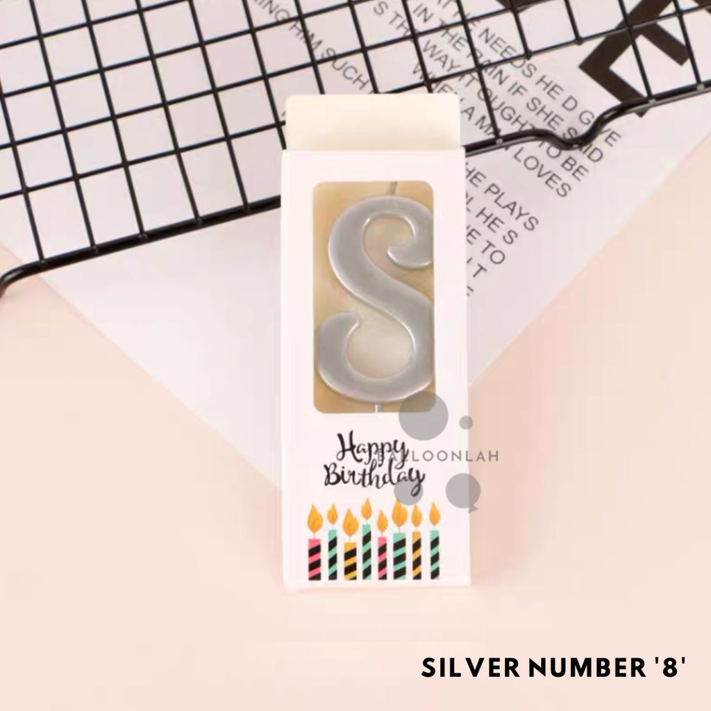 NUMBER Candle Birthday Candles Parties Gold Silver [READY STOCK IN SG]