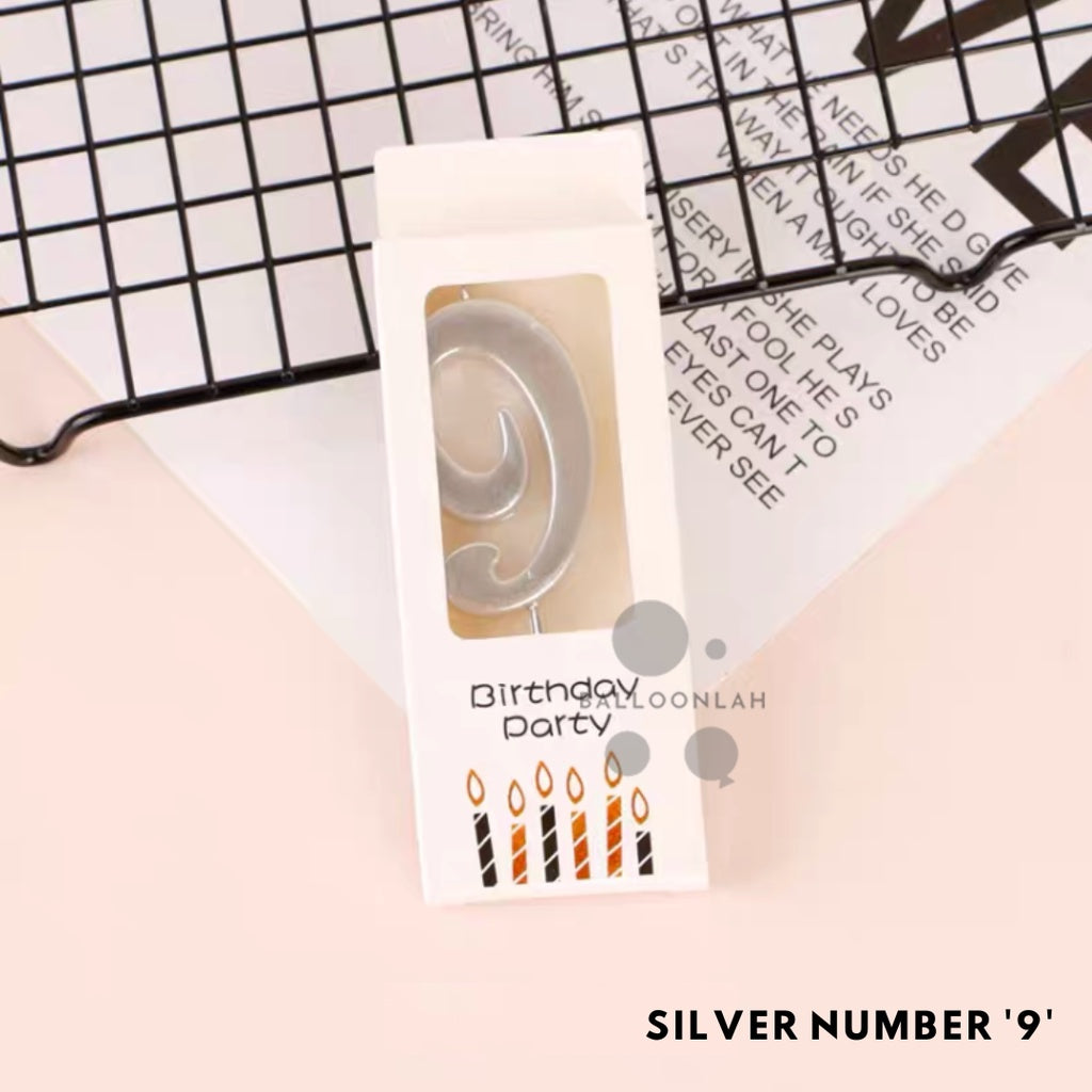 NUMBER Candle Birthday Candles Parties Gold Silver [READY STOCK IN SG]