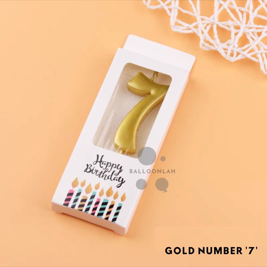 NUMBER Candle Birthday Candles Parties Gold Silver [READY STOCK IN SG]