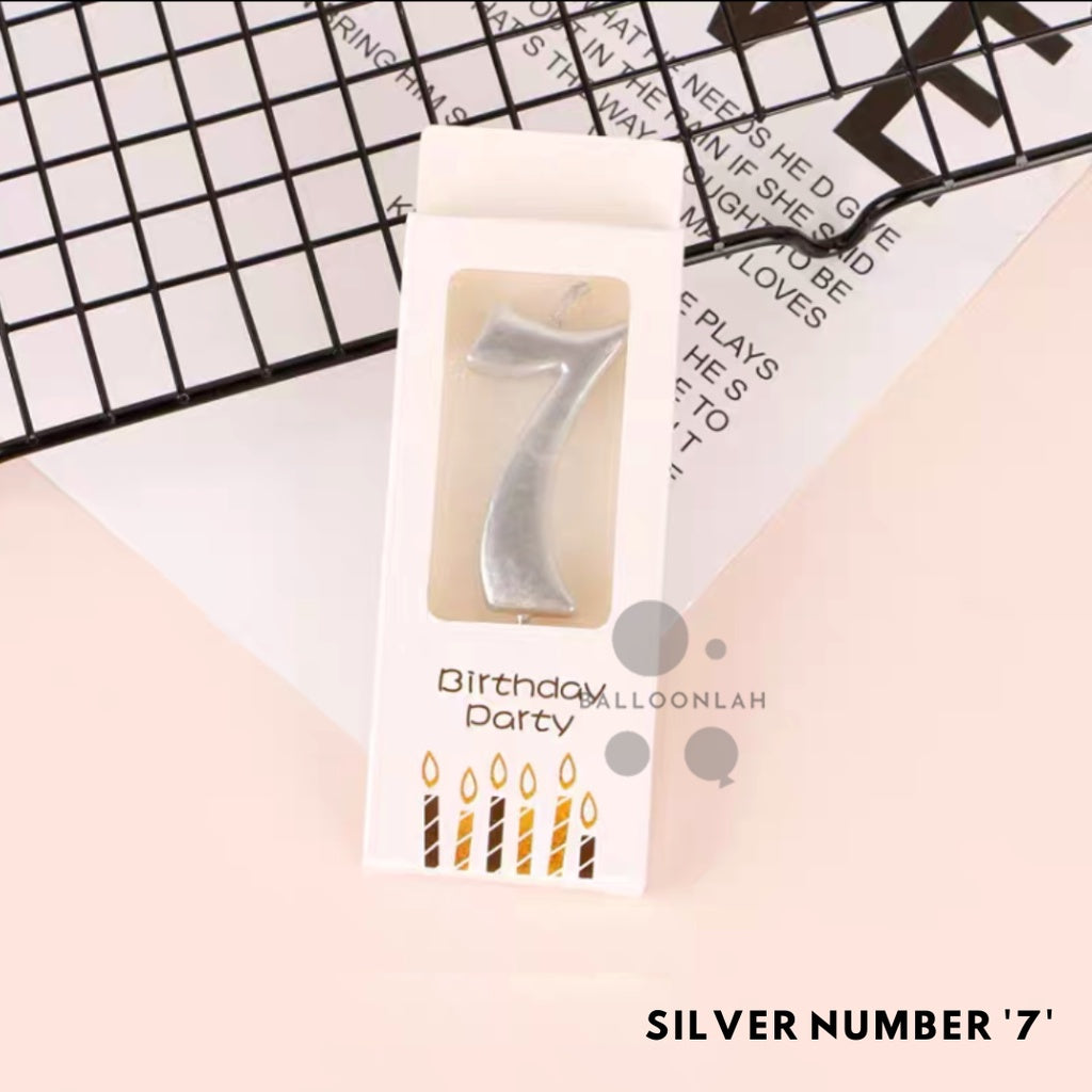 NUMBER Candle Birthday Candles Parties Gold Silver [READY STOCK IN SG]