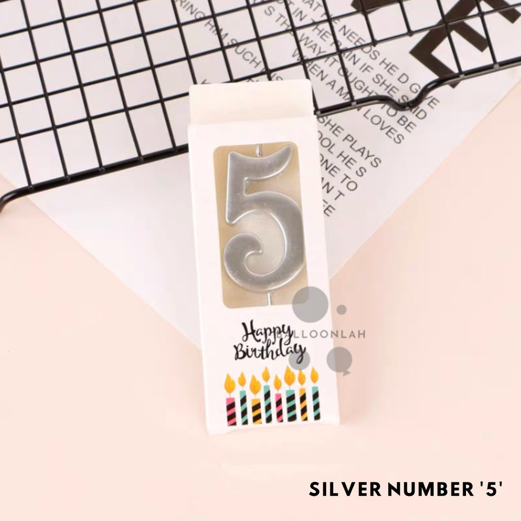 NUMBER Candle Birthday Candles Parties Gold Silver [READY STOCK IN SG]