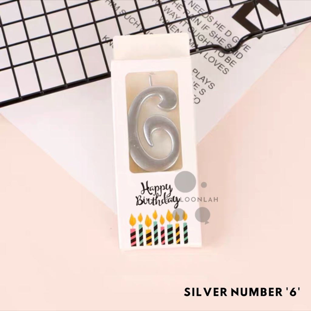 NUMBER Candle Birthday Candles Parties Gold Silver [READY STOCK IN SG]