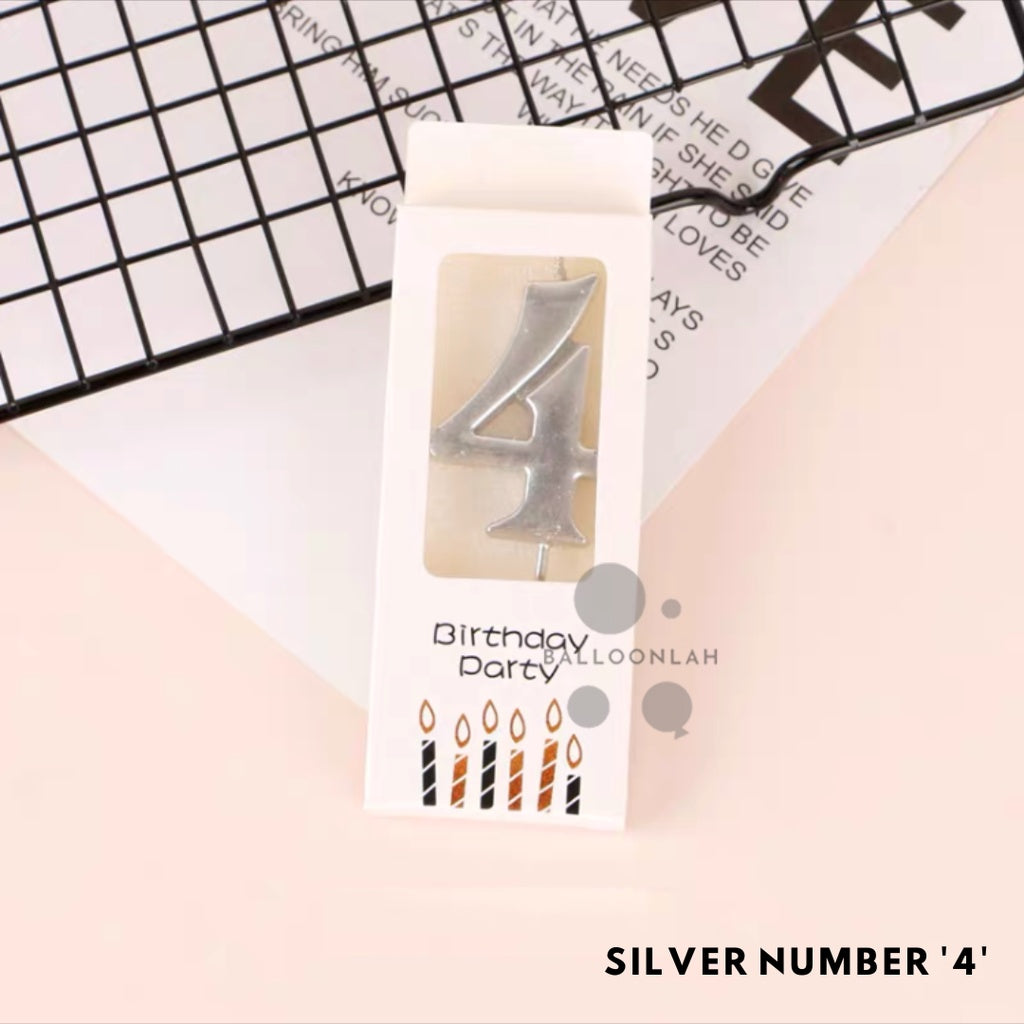 NUMBER Candle Birthday Candles Parties Gold Silver [READY STOCK IN SG]