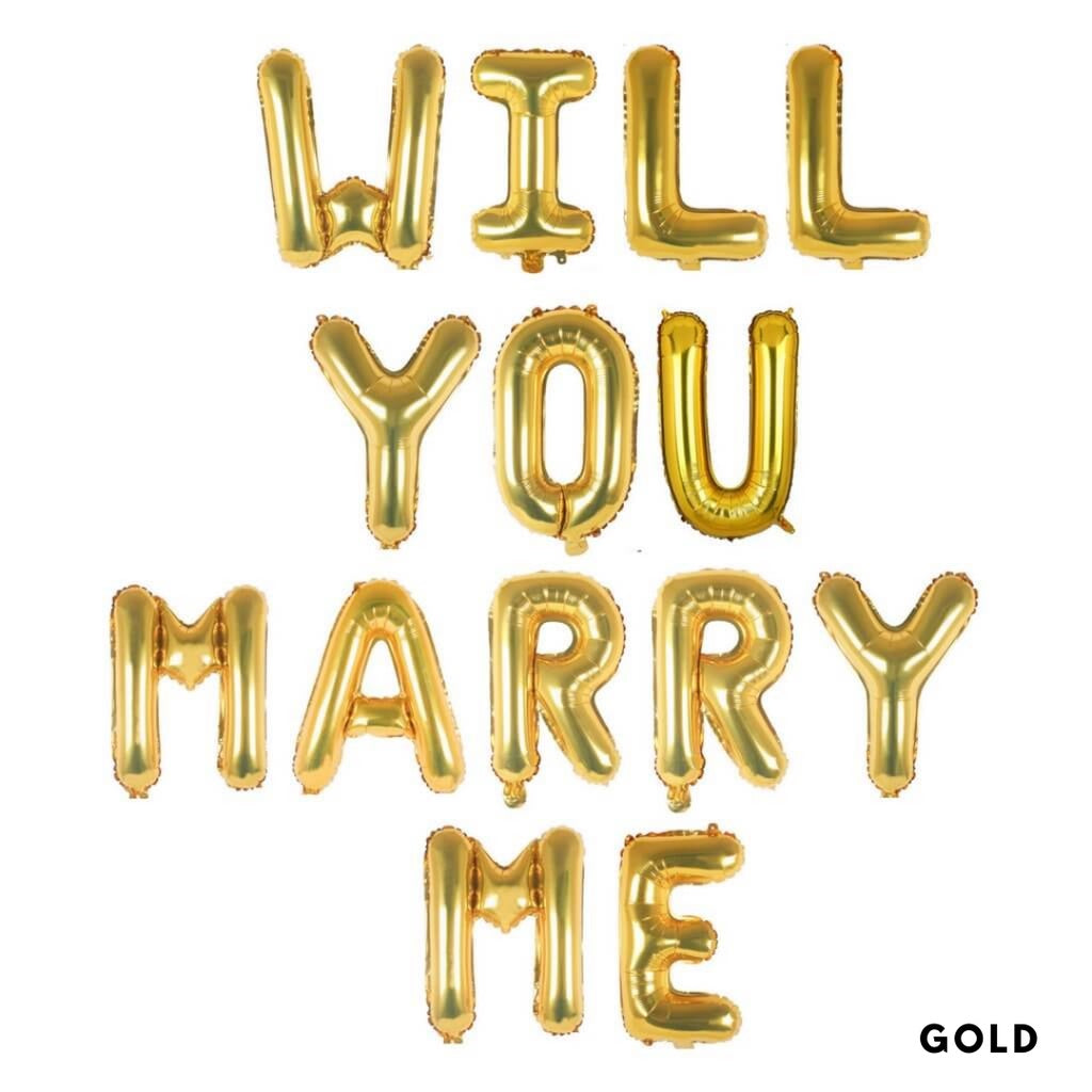 💍 16-inch WILL YOU MARRY ME Letter Balloons  [READY STOCK IN SG]
