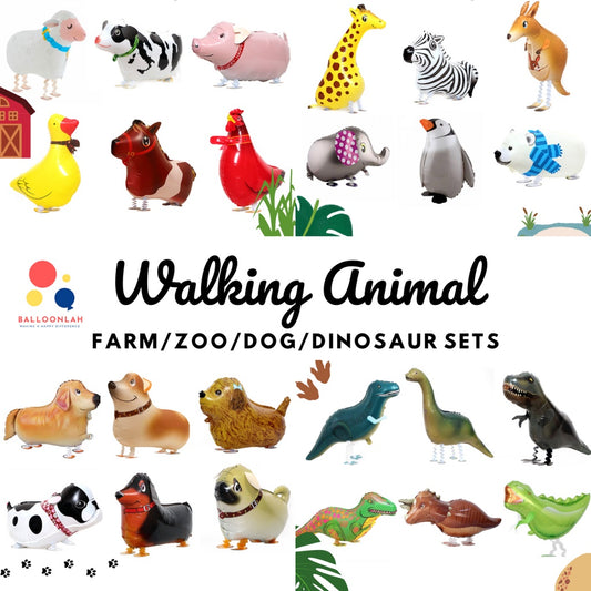 Walking Animal Balloon Set Walking Pet Helium Balloon Foil [READY STOCK IN SG]
