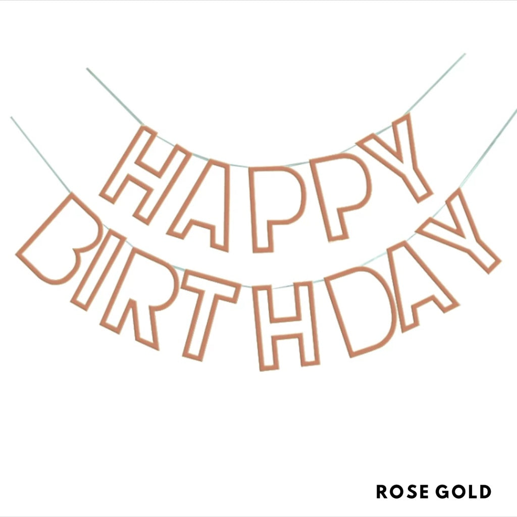 Happy Birthday Cut Out Foil Party Banner Party Bunting [READY STOCK IN SG]