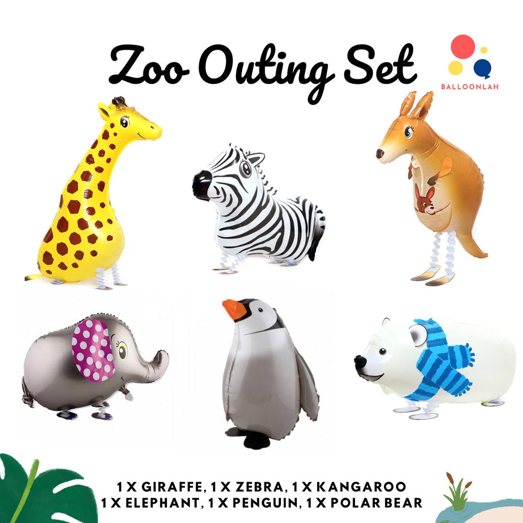 Walking Animal Balloon Set Walking Pet Helium Balloon Foil [READY STOCK IN SG]
