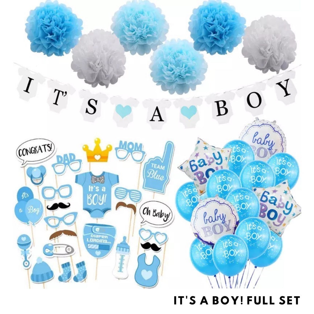 Baby Boy Baby Girl Party Decoration Balloons Sash Banner Baby Shower Gender Reveal [READY STOCK IN SG]