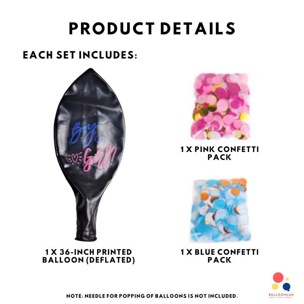 36-inch Jumbo Gender Reveal Balloon DIY [READY STOCK IN SG]