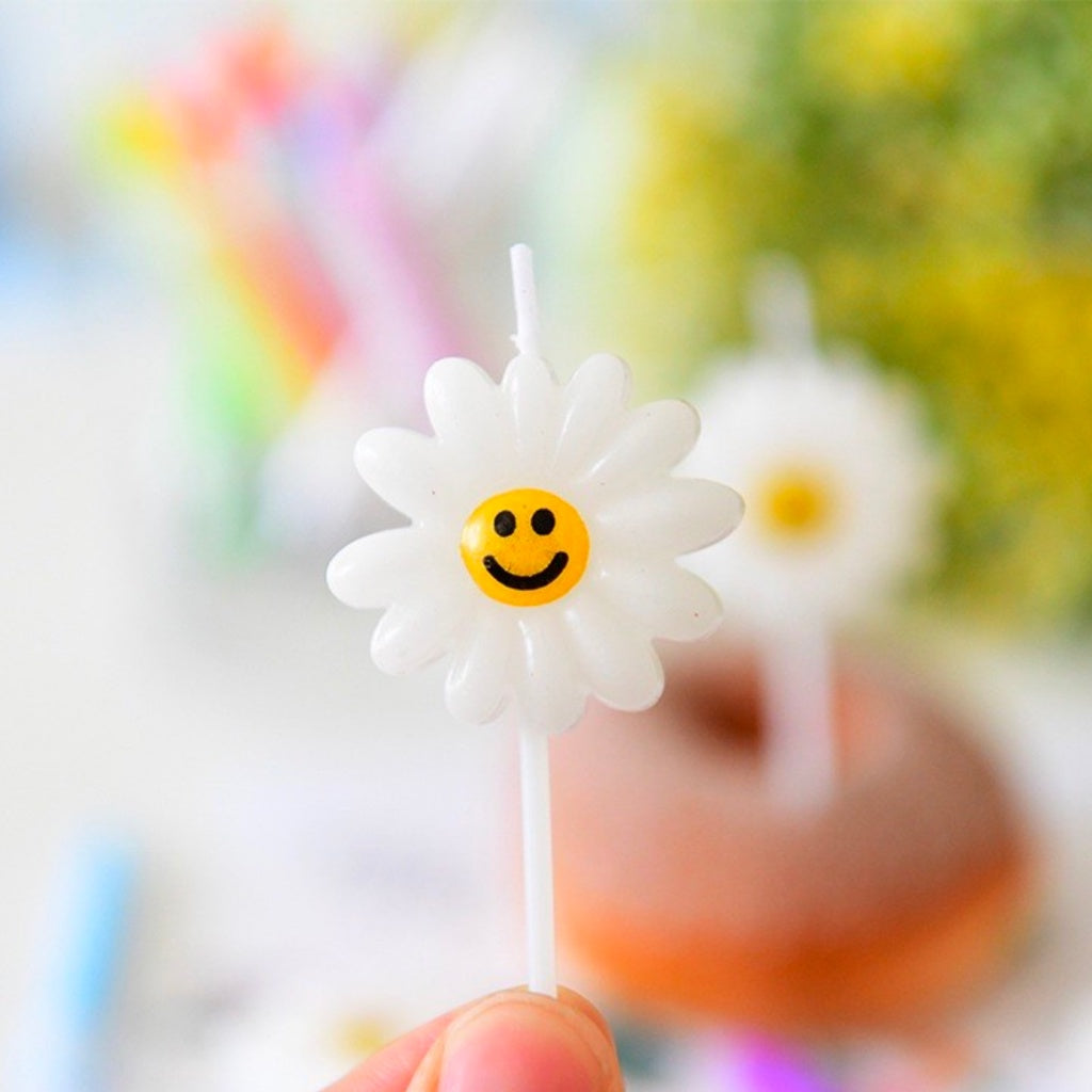 🌼 Korean Smiley Daisy Candle Birthday Candles Cute [READY STOCK IN SG]