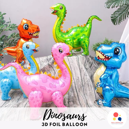 3D Standing Dinosaur Foil Balloon Airwalker Birthday Party Decoration Dinosaurs [READY STOCK IN SG]