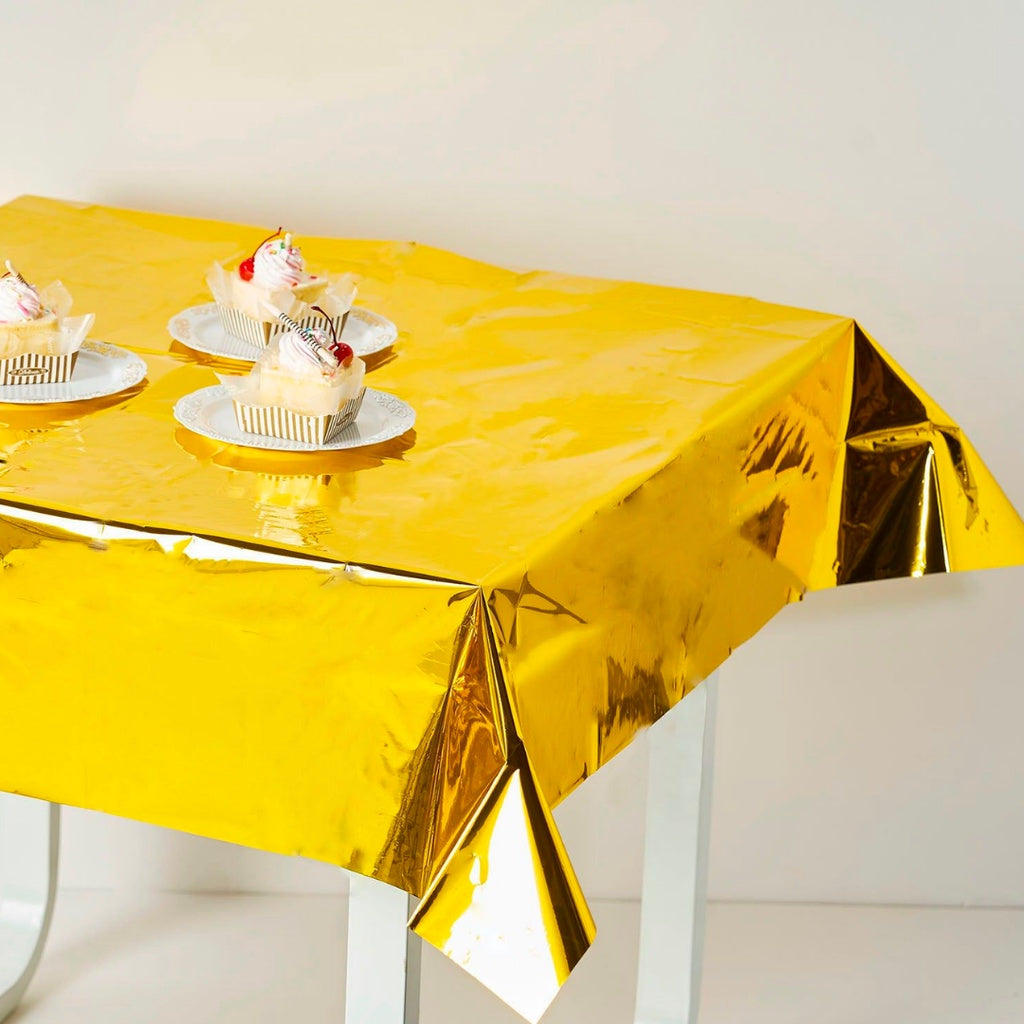 Disposable Metallic Plastic Table Cloth Tablecloth [READY STOCK IN SG]