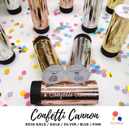 Confetti Cannon Party Popper Rose Gold Silver Blue Pink [READY STOCK IN SG]