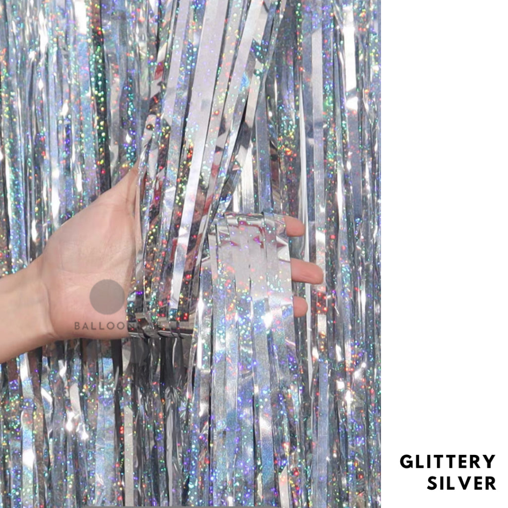 Tinsel Party Backdrop Premium Glittery Finishing [READY STOCK IN SG]