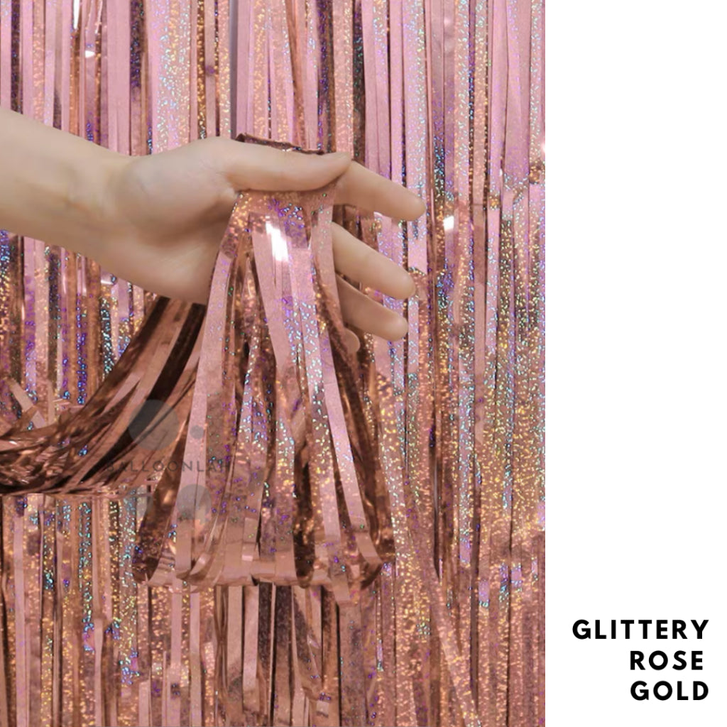 Tinsel Party Backdrop Premium Glittery Finishing [READY STOCK IN SG]