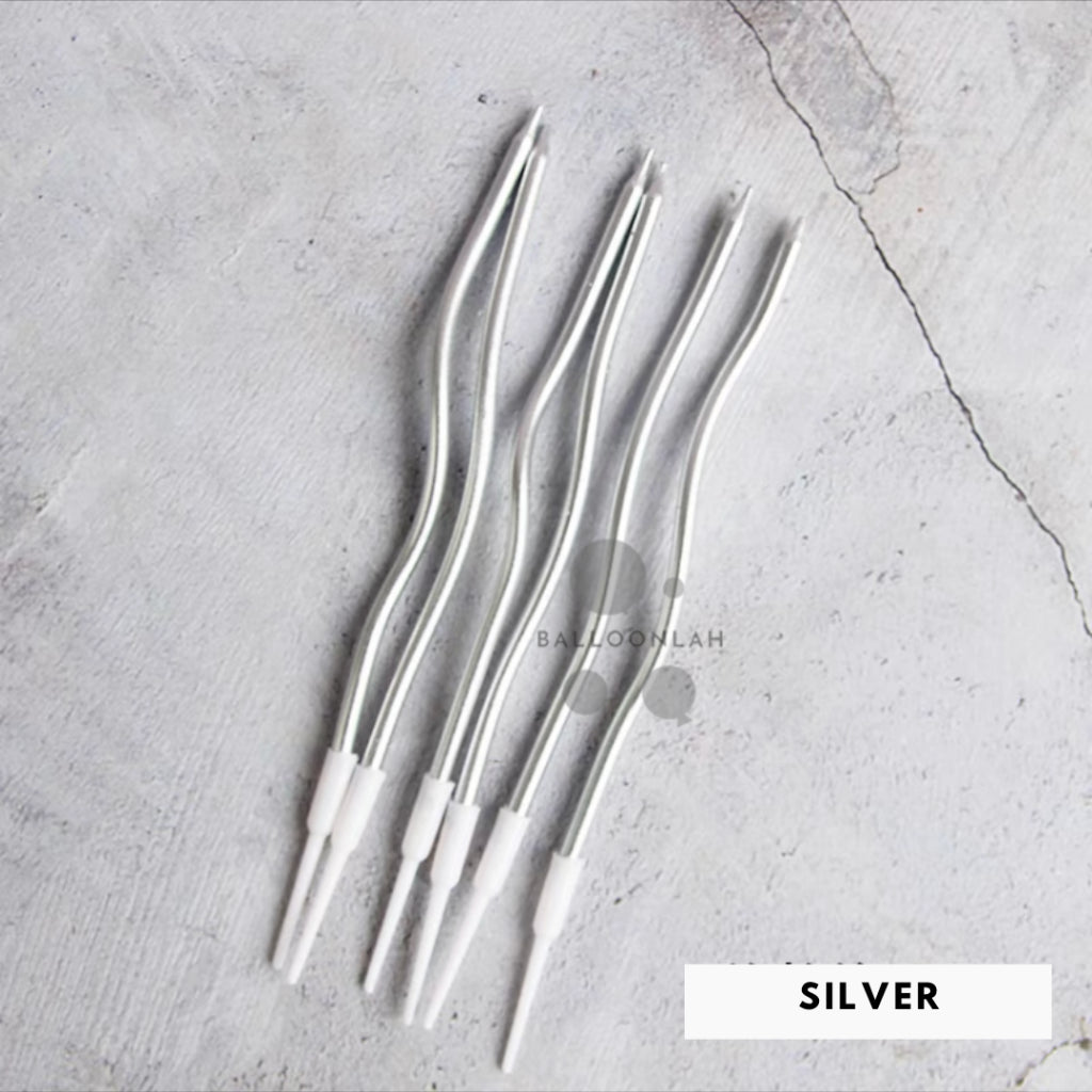 Chrome Spiral Birthday Candles Parties Gold Silver Champagne Rose Pink [READY STOCK IN SG]