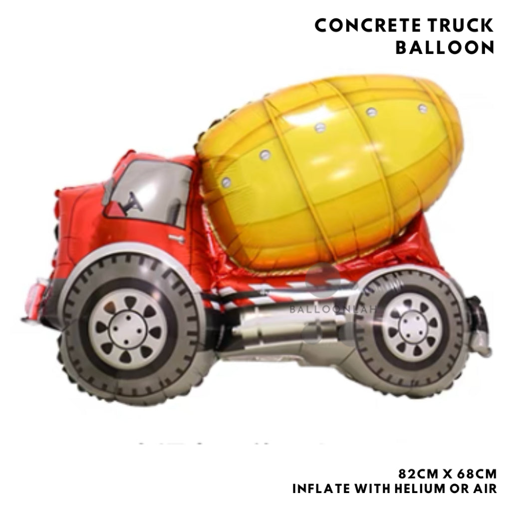 CONSTRUCTION Truck Crane Forklift Bus Balloon Garland Birthday Decoration [READY STOCK IN SG]