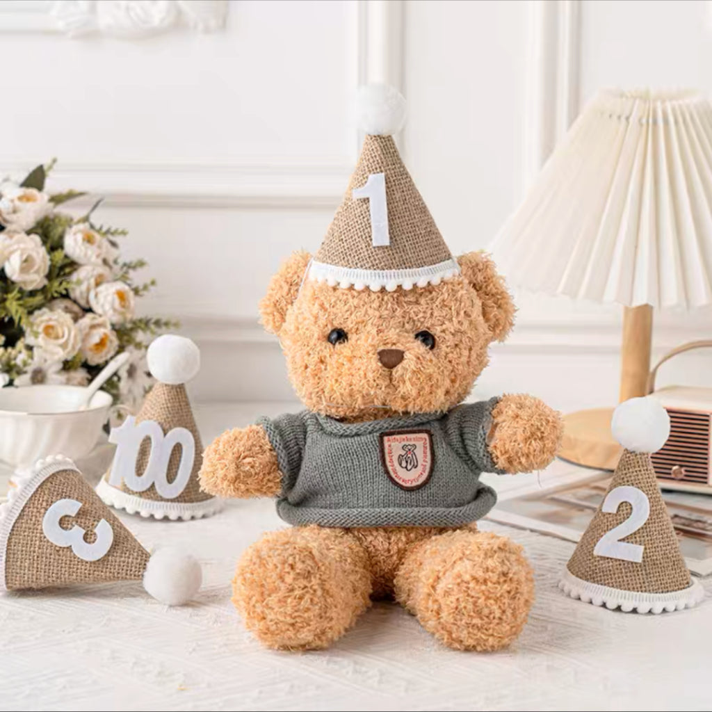Linen Party Hat Mini Birthday Toddlers One Two Three [READY STOCK IN SG]