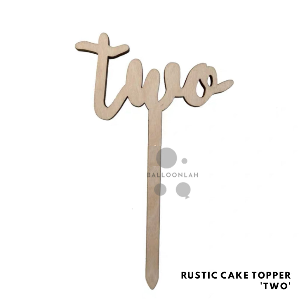 Rustic Number Wooden Cake Topper Birthday [READY STOCK IN SG]