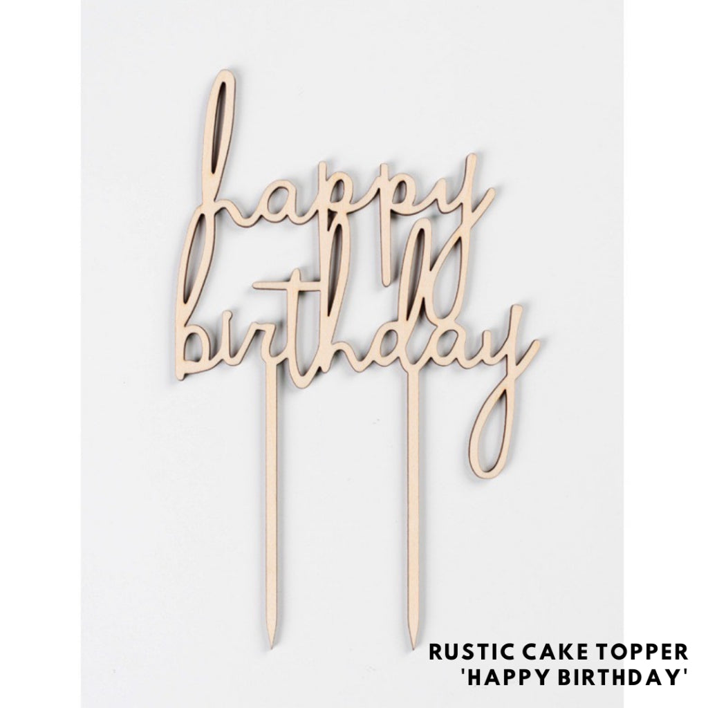Rustic Number Wooden Cake Topper Birthday [READY STOCK IN SG]
