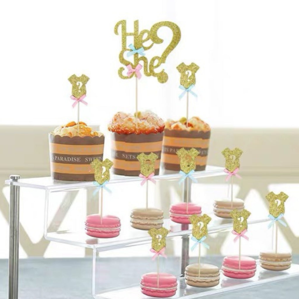 He or She Gender Reveal Cake Topper Balloon DIY [READY STOCK IN SG]