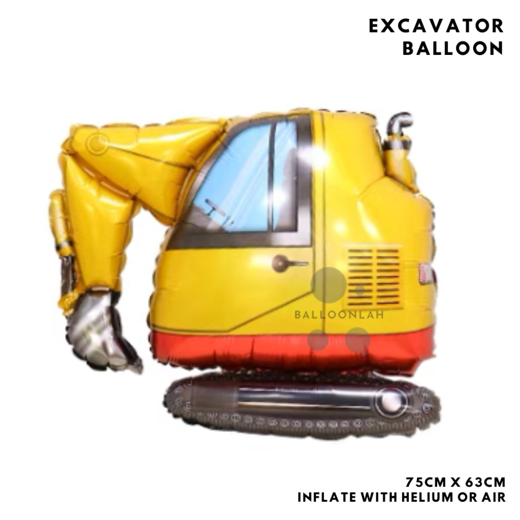 CONSTRUCTION Truck Crane Forklift Bus Balloon Garland Birthday Decoration [READY STOCK IN SG]