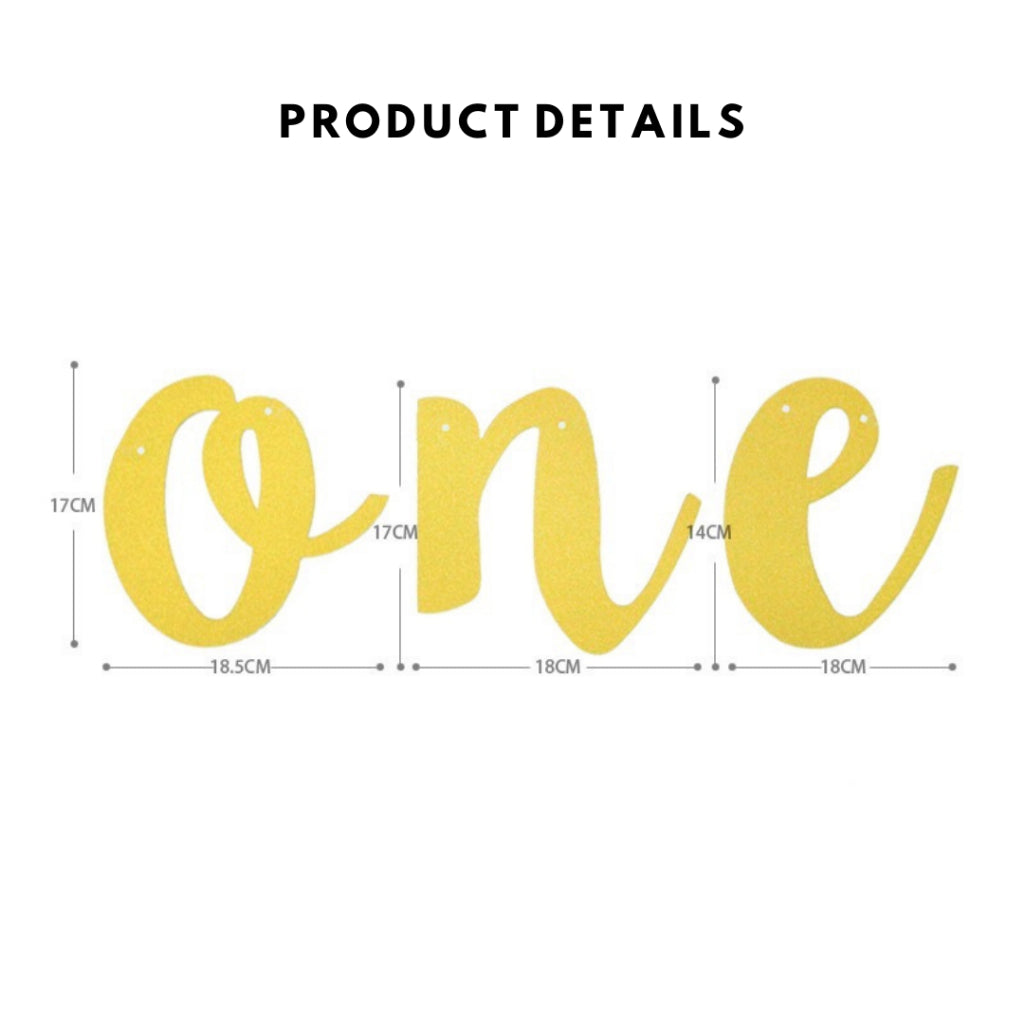 One Year Old Baby Banner Birthday Bunting Minimalistic [READY STOCK IN SG]