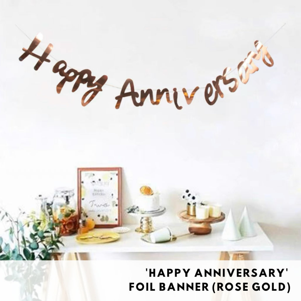 Happy Anniversary Foil Party Banner Party Bunting [READY STOCK IN SG]