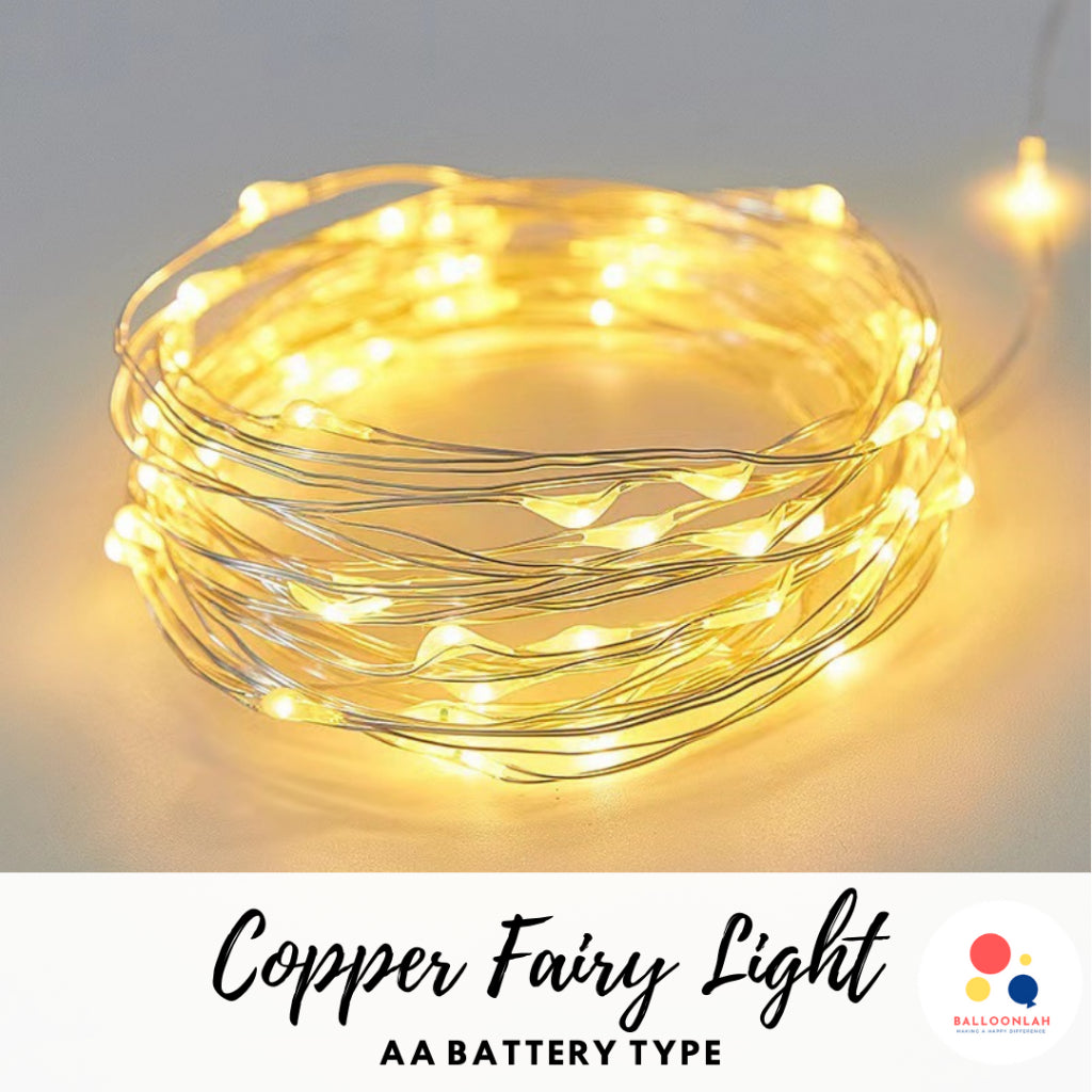 2M/3M/5M/10M Copper Fairy Lights Battery Indoor Outdoor Wedding Proposal Birthday Party Lights [READY STOCK IN SG]