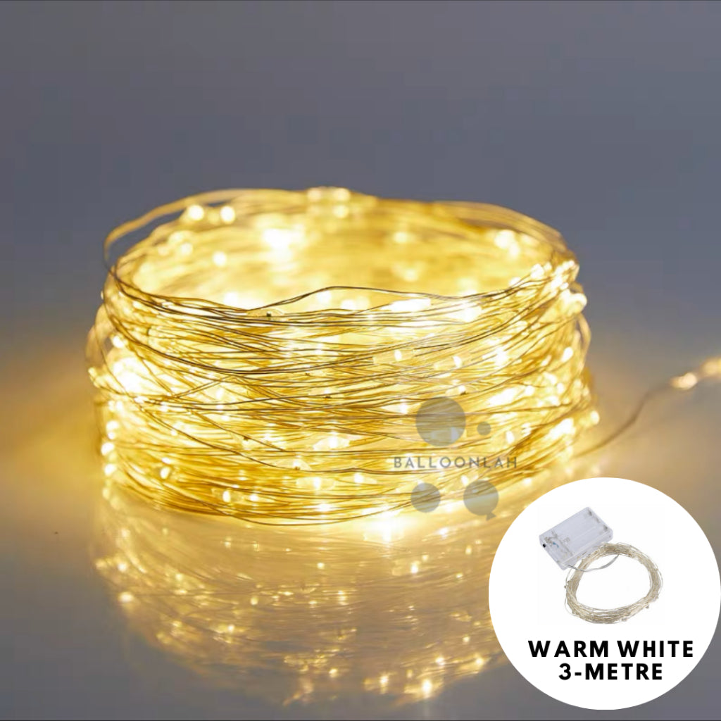 2M/3M/5M/10M Copper Fairy Lights Battery Indoor Outdoor Wedding Proposal Birthday Party Lights [READY STOCK IN SG]