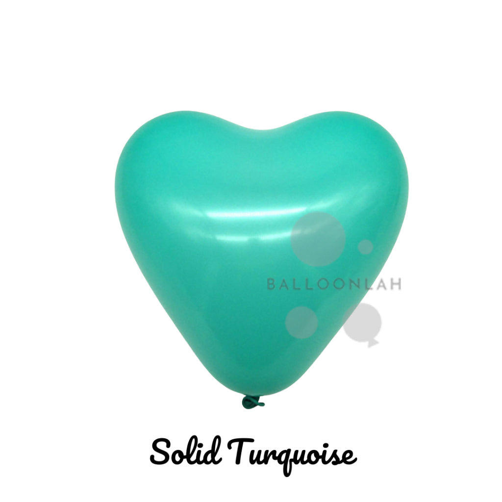 12” Solid Colour Helium Heart Latex Balloons [READY STOCK IN SG]