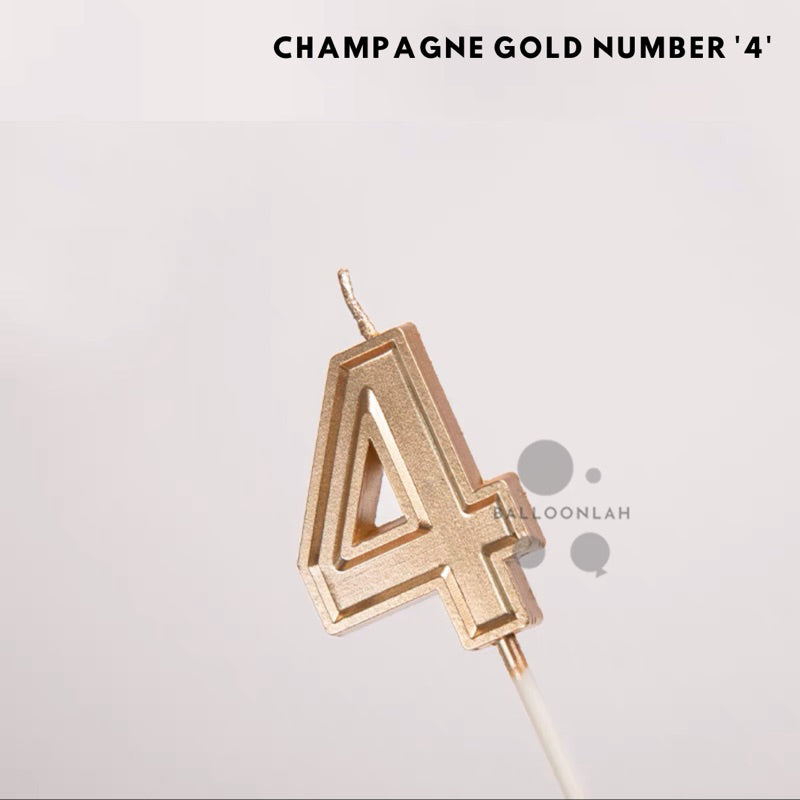 NUMBER Candle Birthday Candles Parties Champagne Gold [READY STOCK IN SG]