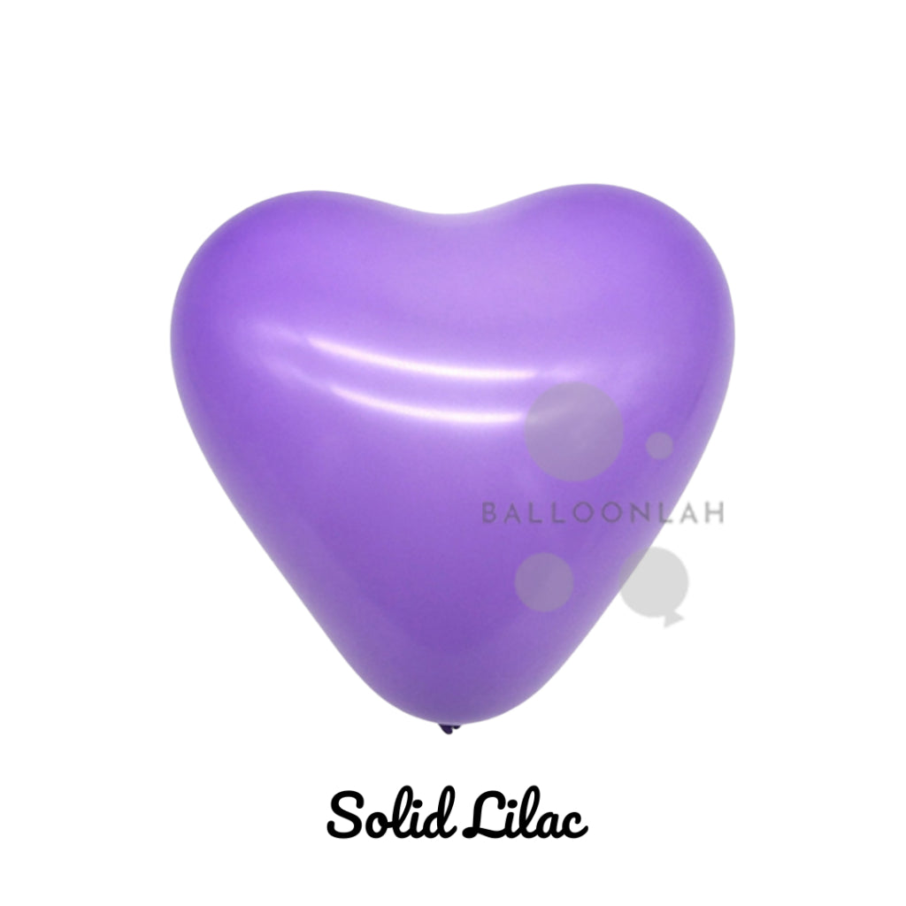 12” Solid Colour Helium Heart Latex Balloons [READY STOCK IN SG]
