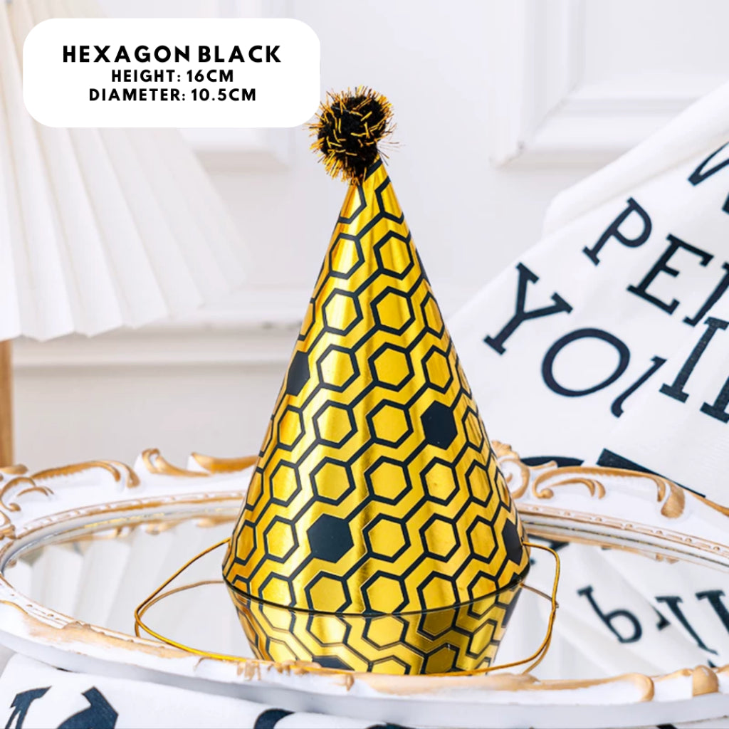Party Hat Set Birthday Fun Gold Silver White Pink Blue [READY STOCK IN SG]