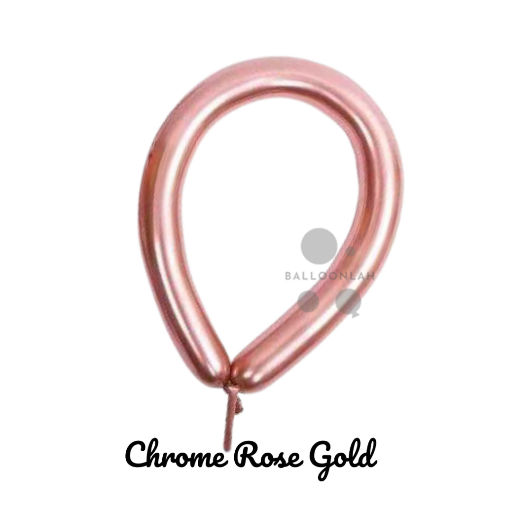 260 mm Metallic Chrome Colour Long Latex Balloons Twisting Balloon Sculpture [READY STOCK IN SG]