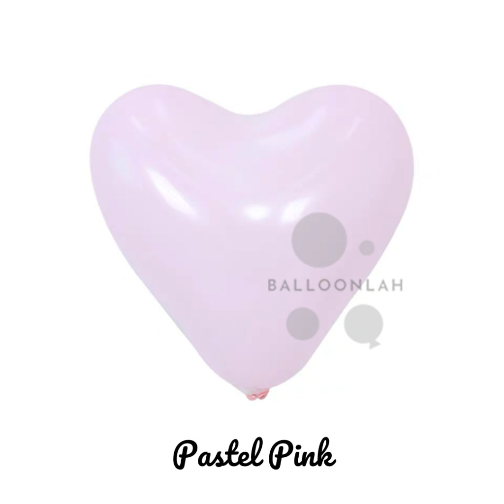 12” Pastel Colour Helium Heart Latex Balloons [READY STOCK IN SG]