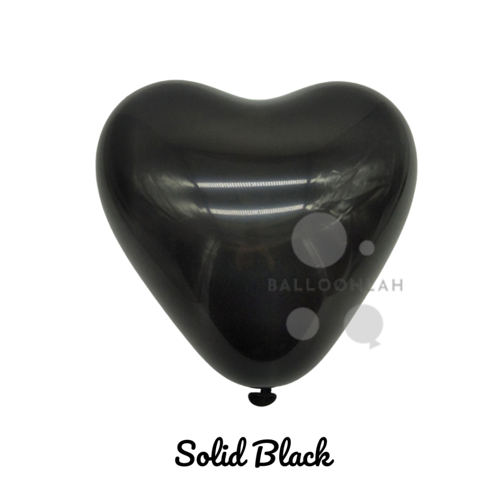 12” Solid Colour Helium Heart Latex Balloons [READY STOCK IN SG]