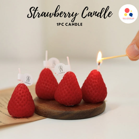 Strawberry Candle Birthday Candles Cute [READY STOCK IN SG]