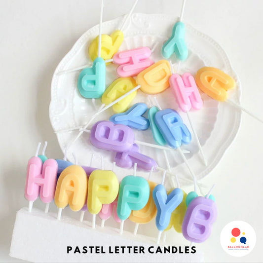Happy Birthday Letter Candles Pastel [READY STOCK IN SG]