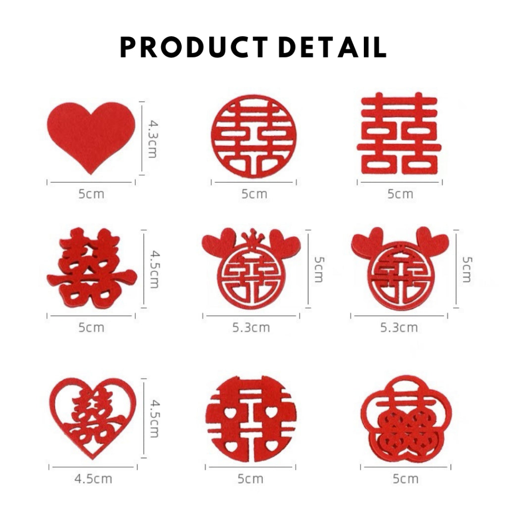 Wedding Decoration Chinese Xi Word Guo Da Li Mini Sprinkle Hand Throwing [READY STOCK IN SG]