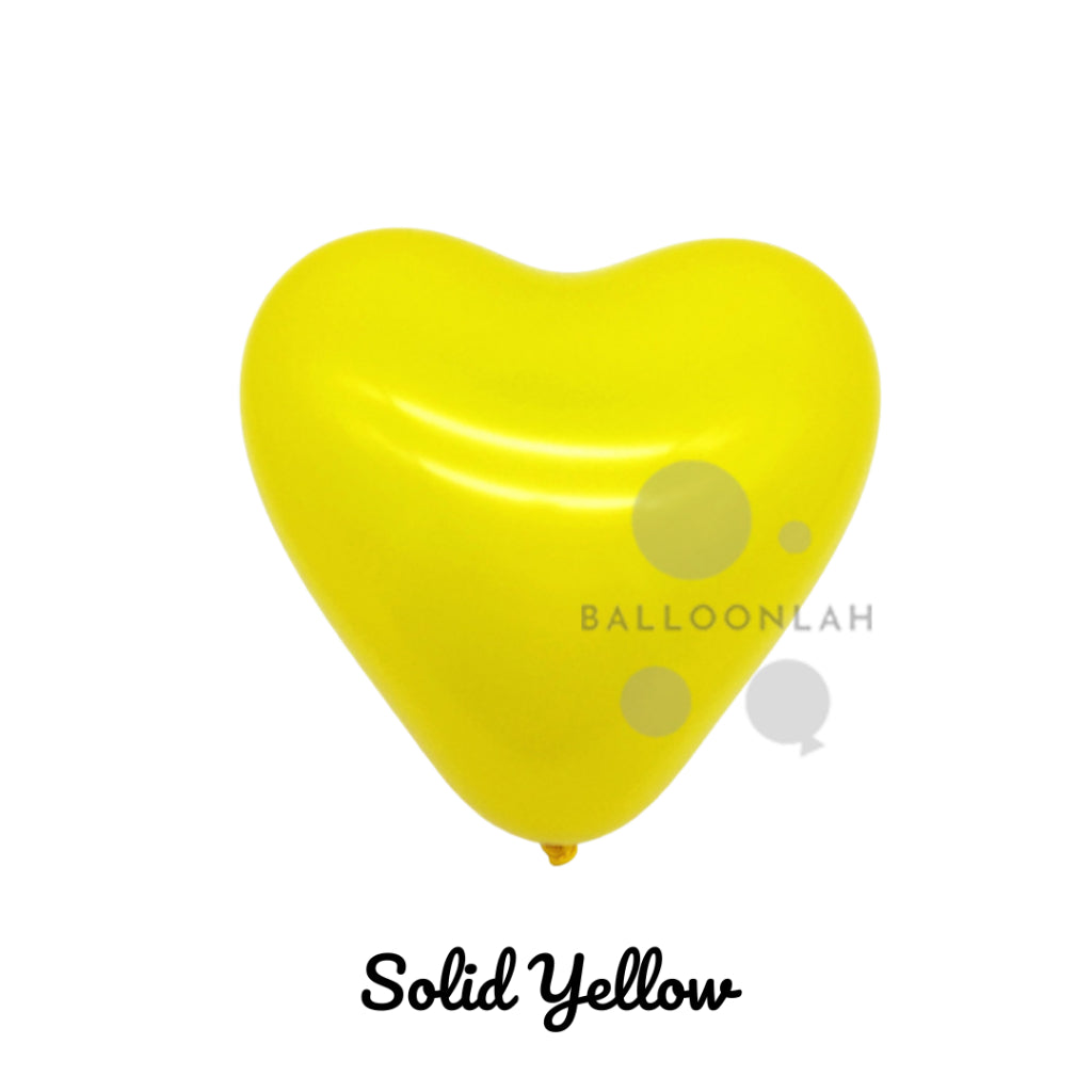 12” Solid Colour Helium Heart Latex Balloons [READY STOCK IN SG]
