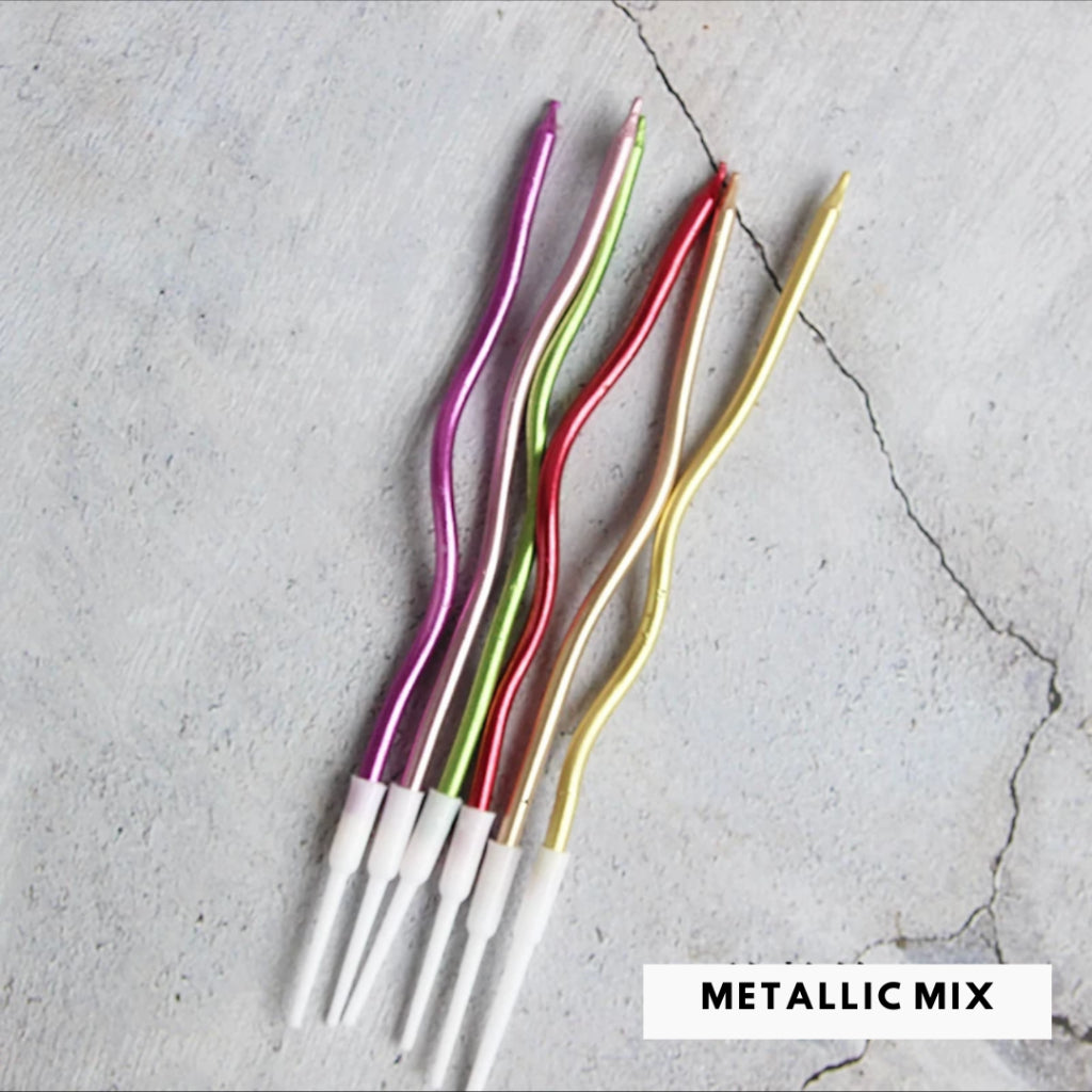 Chrome Spiral Birthday Candles Parties Gold Silver Champagne Rose Pink [READY STOCK IN SG]