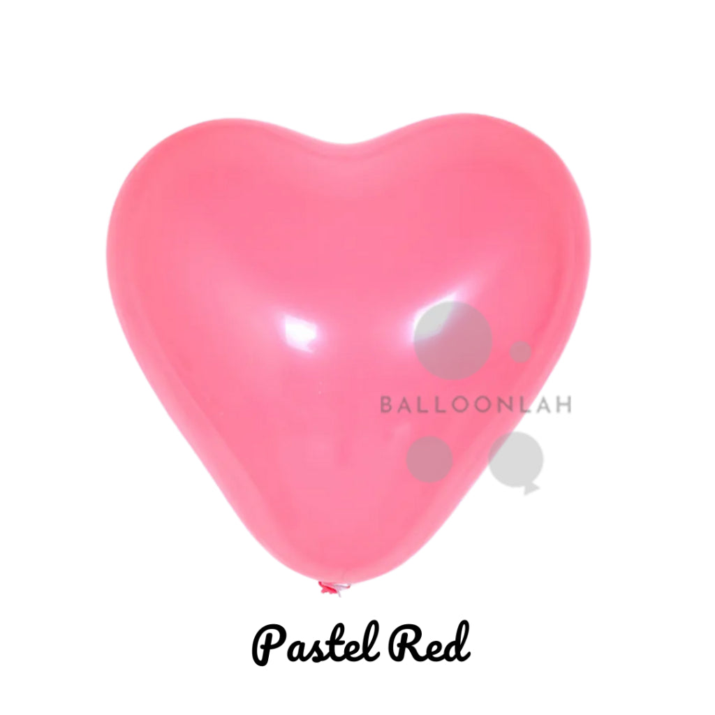 12” Pastel Colour Helium Heart Latex Balloons [READY STOCK IN SG]
