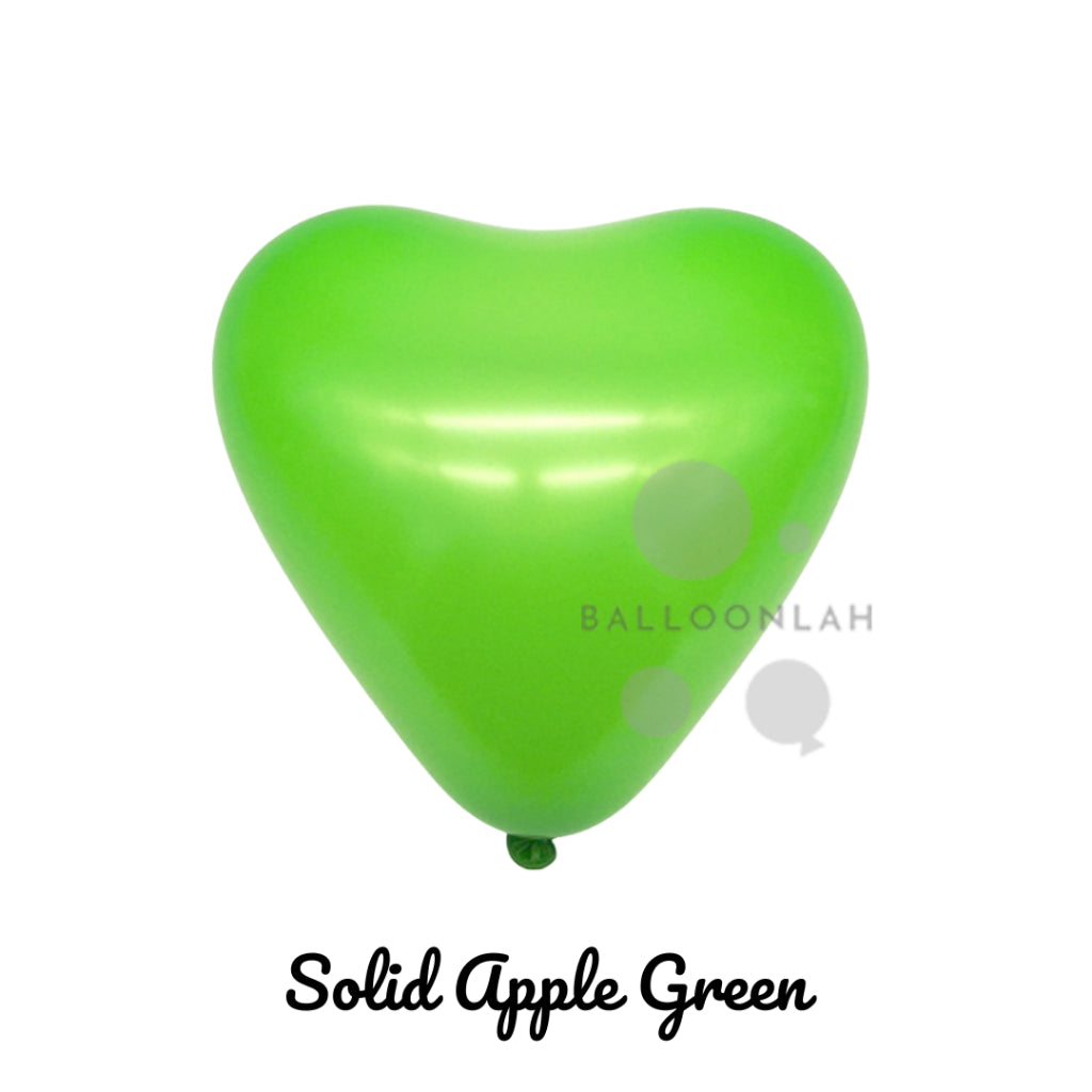 12” Solid Colour Helium Heart Latex Balloons [READY STOCK IN SG]