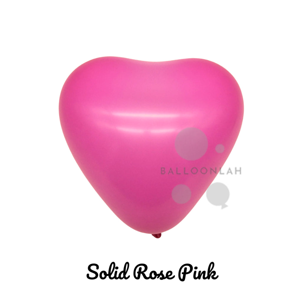 12” Solid Colour Helium Heart Latex Balloons [READY STOCK IN SG]