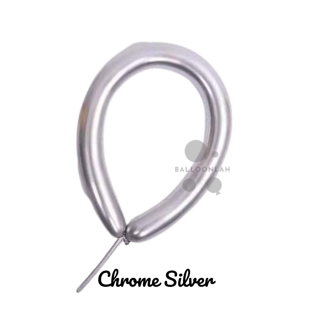 260 mm Metallic Chrome Colour Long Latex Balloons Twisting Balloon Sculpture [READY STOCK IN SG]